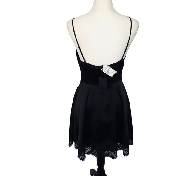 NBD Black Deep V-Neck Sexy Mini‎ Cocktail Slip Dress w Pockets NWT Size S - Picture 5 of 9